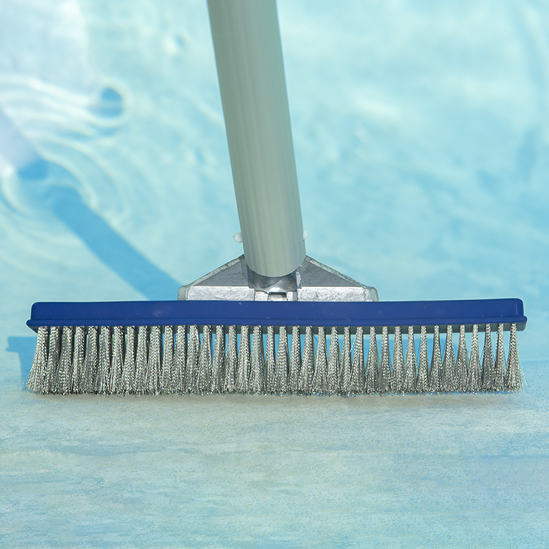 10″ AluminumBack Algae Brush Stainless Steel Bristles Poolmaster