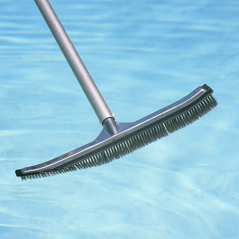 18″ AluminumBack Algae Brush Stainless Steel Bristles Poolmaster