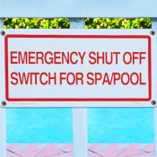 40310 | 12'' x 6'' Emergency Shut Off Sign - Lifestyle