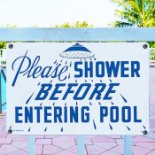 Please Shower Before Entering the Pool Sign