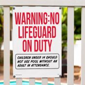 40323 | Warning: No Lifeguard on Duty Sign (Oregon Compliant) - Lifestyle