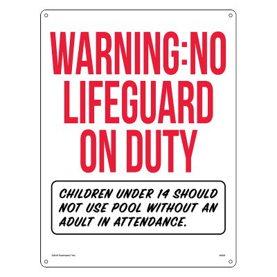 40323 | Warning: No Lifeguard on Duty Sign (Oregon Compliant)