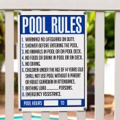 40326 | 18'' x 24'' Pool Rules Sign - Lifestyle