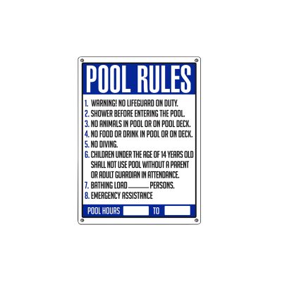 40326 | 18'' x 24'' Pool Rules Sign