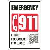40331 | 12" x 18" Emergency 911 Sign