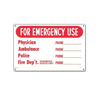 40339 | 12'' x 18'' For Emergency Use Sign