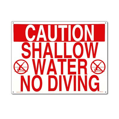 40341 | 24'' x 18'' Caution: Shallow Water. No Diving