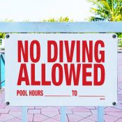 40342 | 18" x 12" No Diving Allowed Sign - Lifestyle