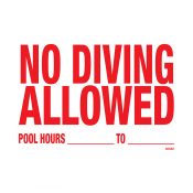 40342 | 18" x 12" No Diving Allowed Sign