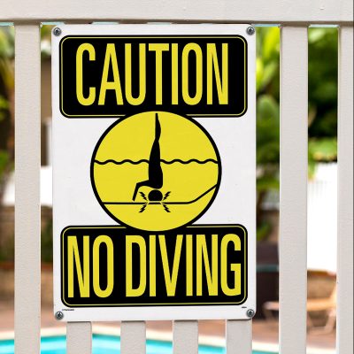 Caution: No Diving Sign - Image 2