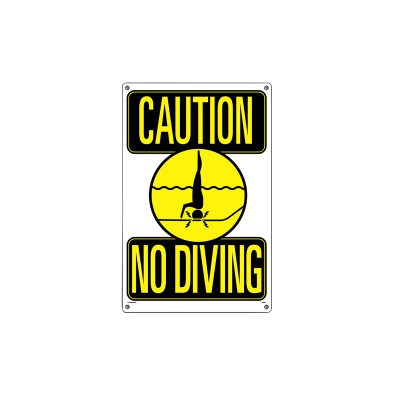 40344 | 12'' x 18'' Caution: No Diving Sign