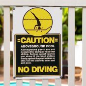 40346 | 12'' x 18'' Caution: No Diving. Above Ground Pool Sign - Lifestyle