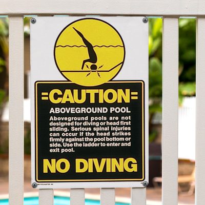 Caution: No Diving. Above Ground Pool Sign - Image 2