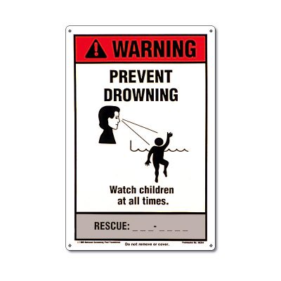 40354 | NSPF® 12" x 18" Prevent Drowning Sign