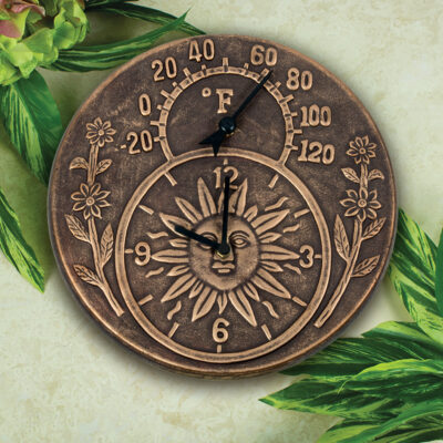 52551 | Terra-Cotta Clock & Thermometer - Lifestyle 1