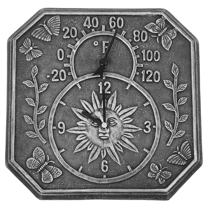 52555 | Terra-Cotta Clock & Thermometer