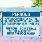 40364 | 18'' x 12'' CA Pool Rules Sign - Lifestyle