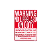 41388 | Warning No Lifeguard - Sign
