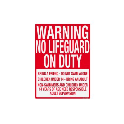 41388 | Warning No Lifeguard - Sign