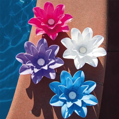 54513 | Set of 4 Floating Lotus Lights - Lifestyle 1 54513 | Set of 4 Floating Lotus Lights - Lifestyle 1