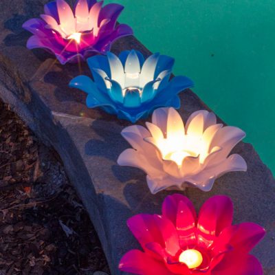54513 | Set of 4 Floating Lotus Lights - Lifestyle 4 54513 | Set of 4 Floating Lotus Lights - Lifestyle 4