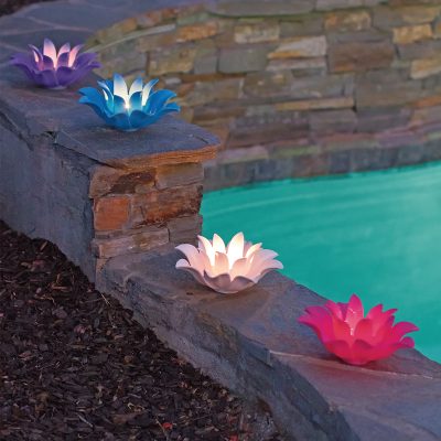54513 | Set of 4 Floating Lotus Lights - Lifestyle 3 54513 | Set of 4 Floating Lotus Lights - Lifestyle 3