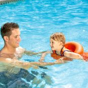 Poolmaster Learn-to-Swim Swimming Pool Tube Float Trainer Orange 