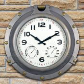 52538 | 18'' Silver Porthole Clock - Lifestyle 1
