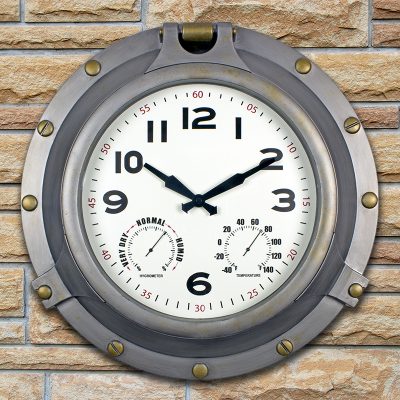 52538 | 18'' Silver Porthole Clock - Lifestyle 1