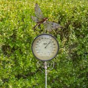 Multi Poolmaster 54583 Outdoor Thermometer Garden Stake Dragonfly