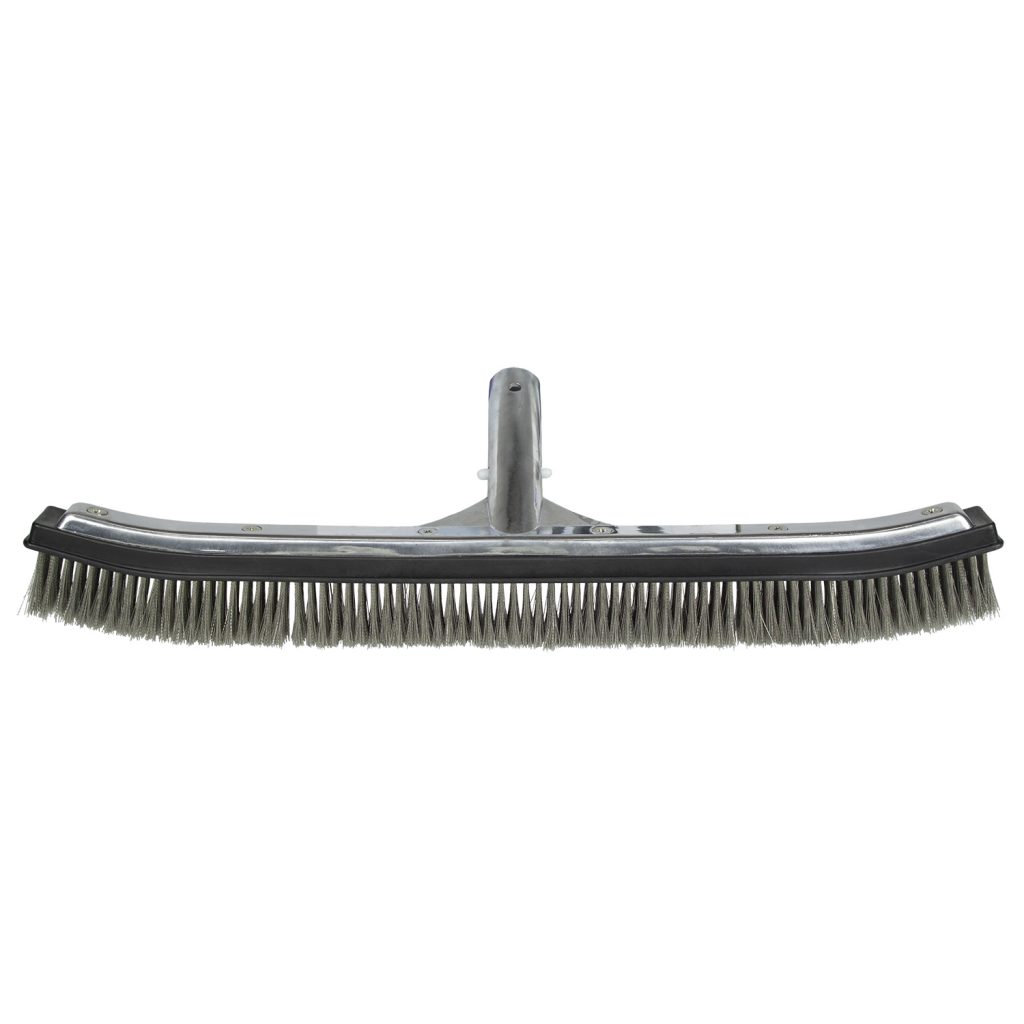 18″ AluminumBack Algae Brush Stainless Steel Bristles Poolmaster
