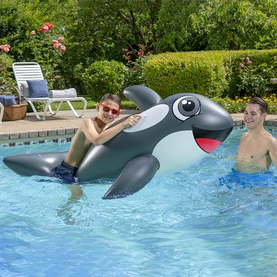 Poolmaster Jumbo Whale Rider Inflatable Swimming Pool Float